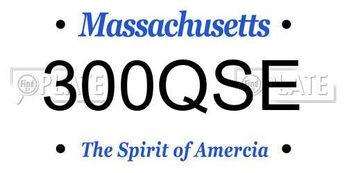 300QSE Massachusetts License Plate