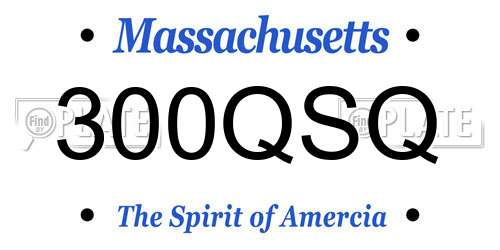 300QSQ Massachusetts License Plate
