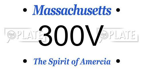 300V Massachusetts License Plate