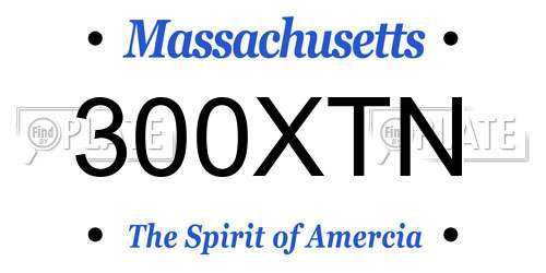 300XTN Massachusetts License Plate