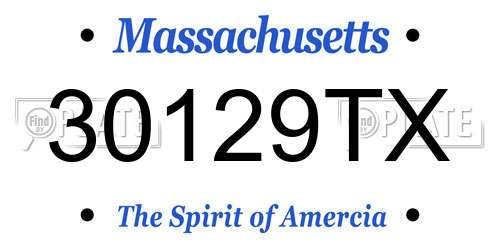 30129TX Massachusetts License Plate