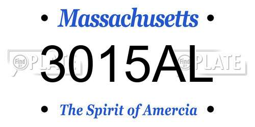 3015AL Massachusetts License Plate