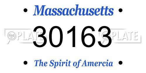 30163 Massachusetts License Plate