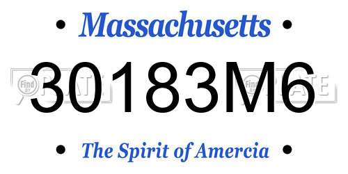 30183M6 Massachusetts License Plate