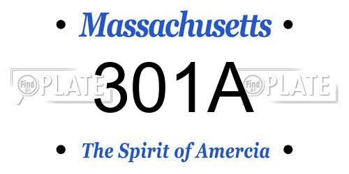 301A Massachusetts License Plate
