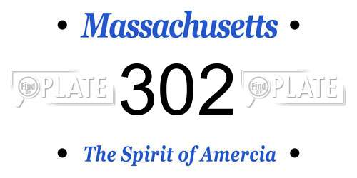 302 Massachusetts License Plate
