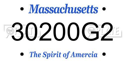 30200G2 Massachusetts License Plate