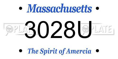 3028U Massachusetts License Plate