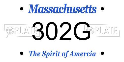 302G Massachusetts License Plate