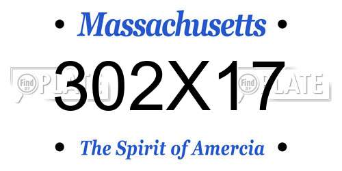 302X17 Massachusetts License Plate