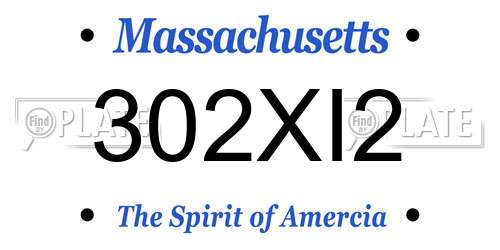 302XI2 Massachusetts License Plate