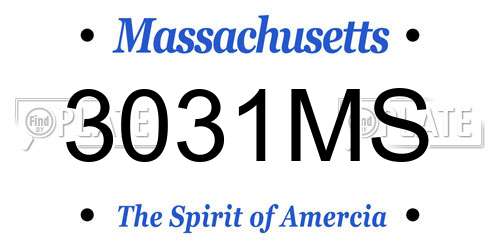 3031MS Massachusetts License Plate
