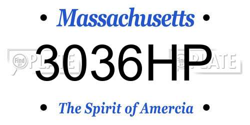 3036HP Massachusetts License Plate