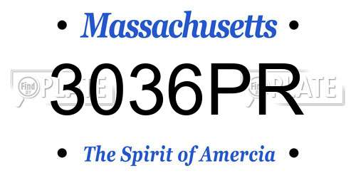 3036PR Massachusetts License Plate