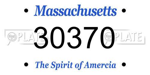 30370 Massachusetts License Plate
