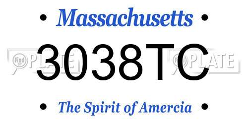3038TC Massachusetts License Plate