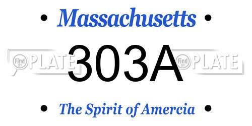 303A Massachusetts License Plate