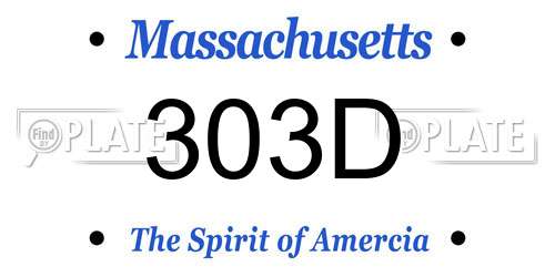303D Massachusetts License Plate