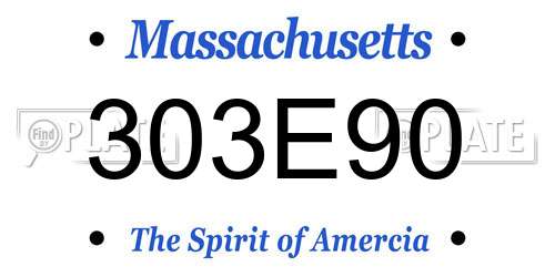 303E90 Massachusetts License Plate
