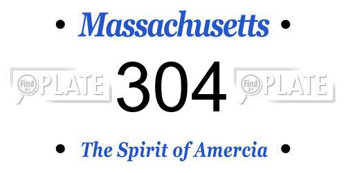 304 Massachusetts License Plate