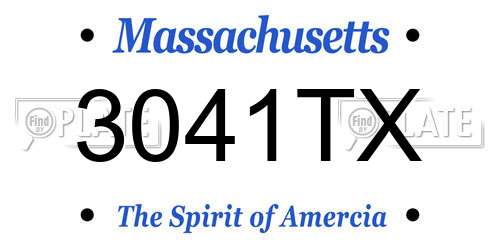 3041TX Massachusetts License Plate