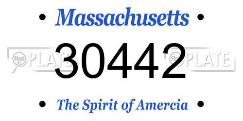 30442 Massachusetts License Plate