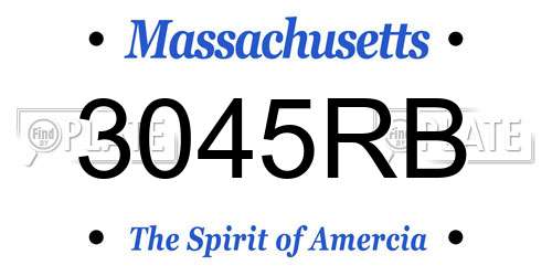 3045RB Massachusetts License Plate
