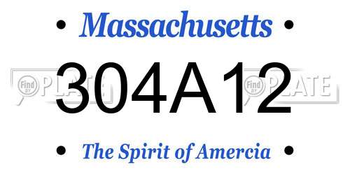 304A12 Massachusetts License Plate