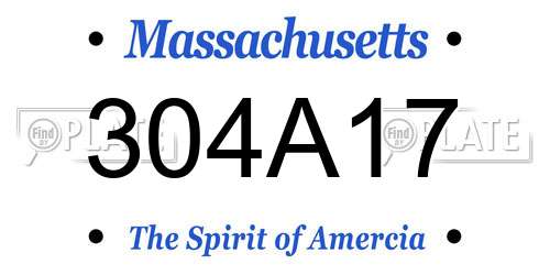 304A17 Massachusetts License Plate