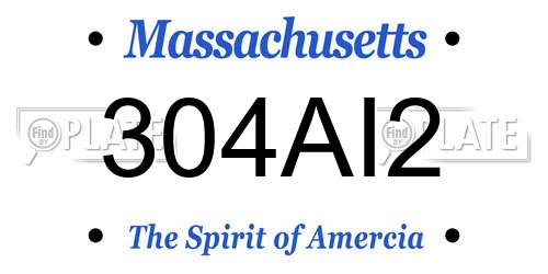 304AI2 Massachusetts License Plate