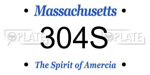 304S Massachusetts License Plate