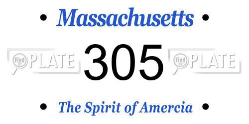 305 Massachusetts License Plate