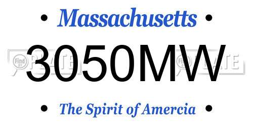 3050MW Massachusetts License Plate