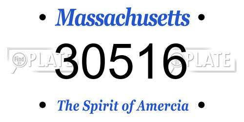 30516 Massachusetts License Plate