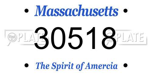30518 Massachusetts License Plate