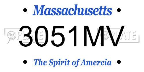3051MV Massachusetts License Plate