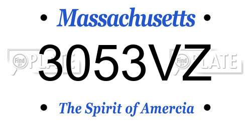 3053VZ Massachusetts License Plate