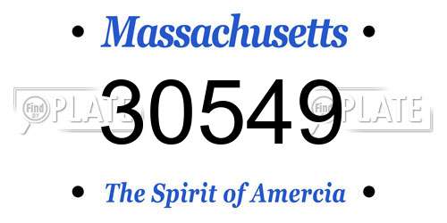 30549 Massachusetts License Plate