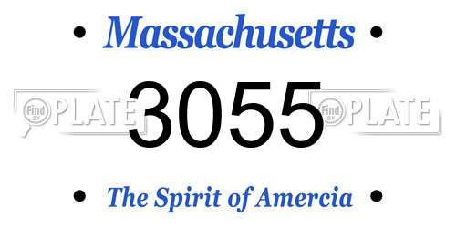 3055 Massachusetts License Plate