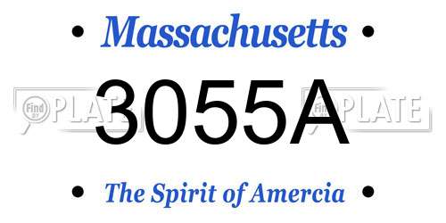 3055A Massachusetts License Plate
