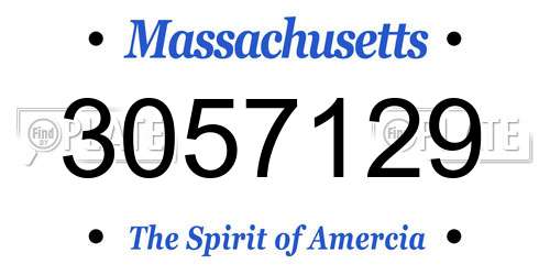 3057129 Massachusetts License Plate
