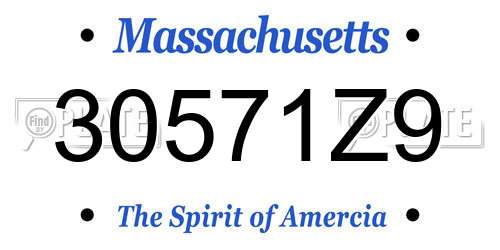 30571Z9 Massachusetts License Plate