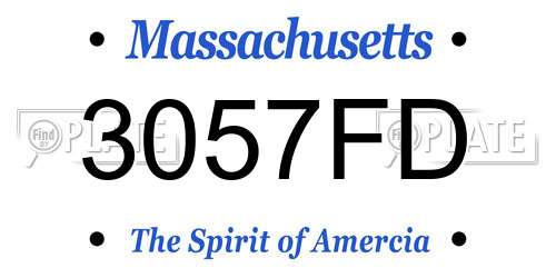 3057FD Massachusetts License Plate