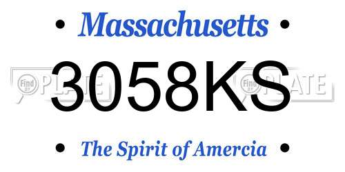 3058KS Massachusetts License Plate