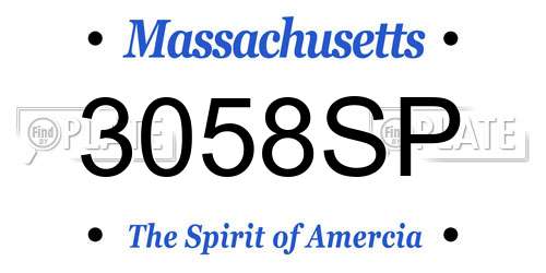 3058SP Massachusetts License Plate