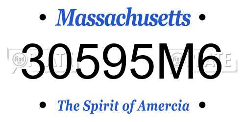 30595M6 Massachusetts License Plate