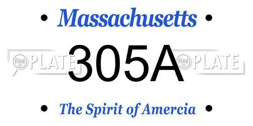 305A Massachusetts License Plate