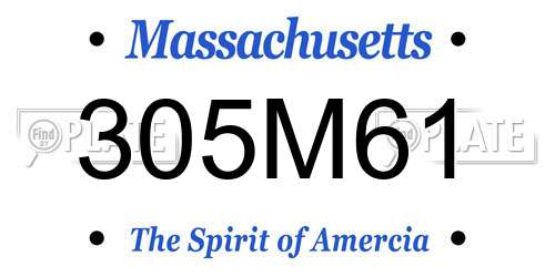 305M61 Massachusetts License Plate