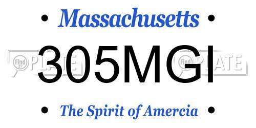 305MGI Massachusetts License Plate