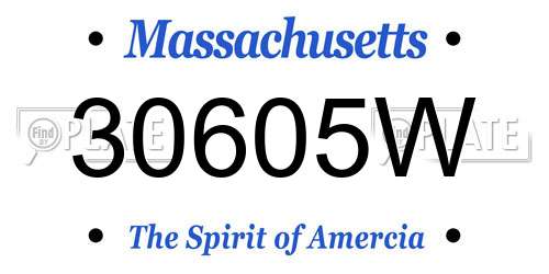 30605W Massachusetts License Plate